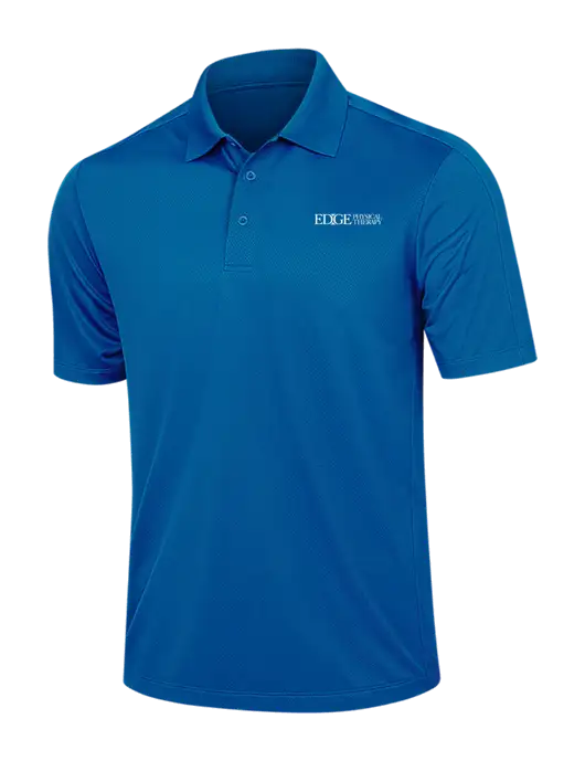 Dark Royal Blue Diamond Textured Jacquard Polo w/Edge Physical Therapy Logo