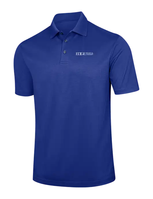 Dark Royal Blue Performance Fine Jacquard Polo w/Edge Physical Therapy Logo