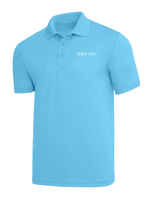 Light Sapphire Heather PosiCharge RacerMesh Polo w/Edge Physical Therapy Logo