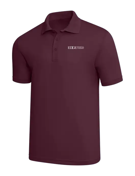 Maroon PosiCharge RacerMesh Polo w/Edge Physical Therapy Logo