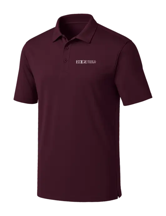 Maroon Silk Touch Performance Polo w/Edge Physical Therapy Logo