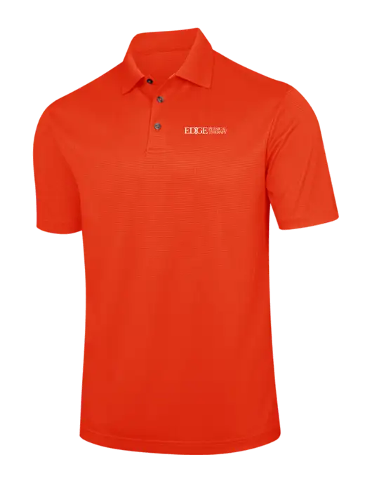 Orange Performance Fine Jacquard Polo w/Edge Physical Therapy Logo