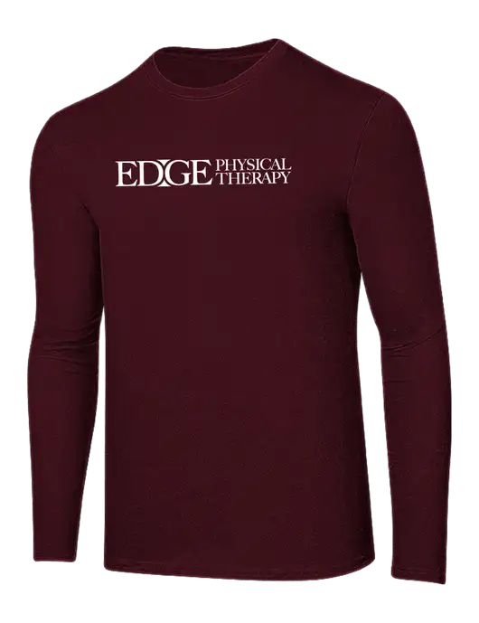 Ring Spun Maroon 4.5 oz Long Sleeve T-Shirt w/Edge Physical Therapy Logo