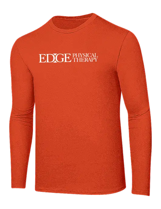 Ring Spun Orange 4.5 oz Long Sleeve T-Shirt w/Edge Physical Therapy Logo