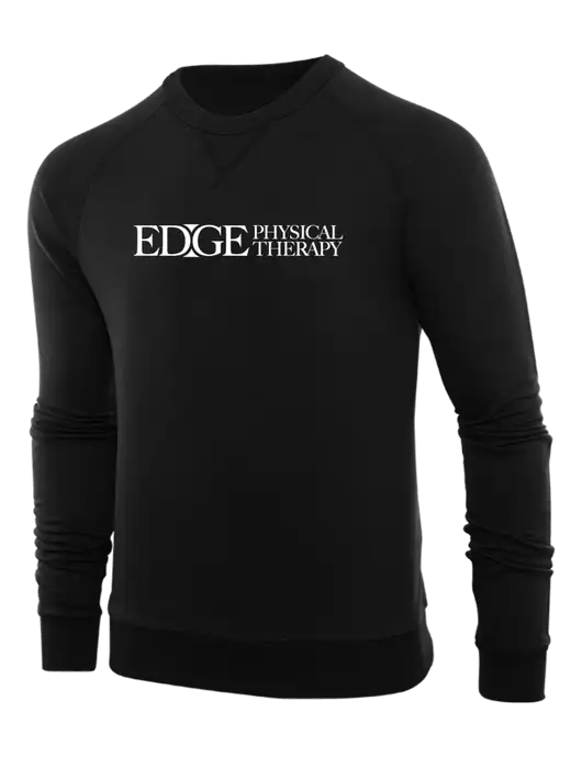Allmade Deep Black Organic French Terry Crewneck Sweatshirt w/Edge Physical Therapy Logo