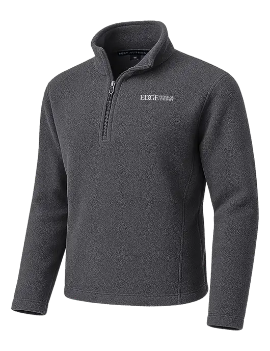 Dark Grey Fleece 1/4-Zip Pullover w/Edge Physical Therapy Logo