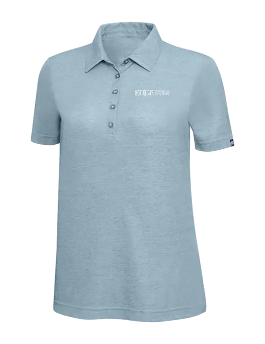 TravisMathew Light Blue Heather Womens  Oceanside Polo w/Edge Physical Therapy Logo