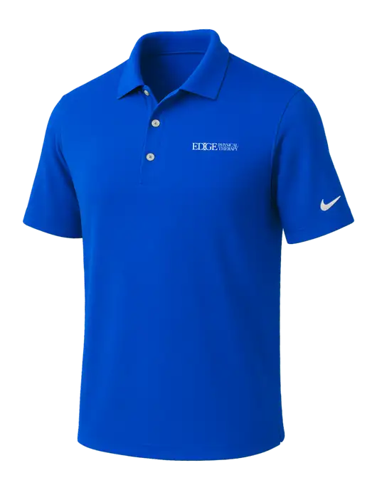 NIKE Royal Dri-Fit Micro Pique Polo w/Edge Physical Therapy Logo