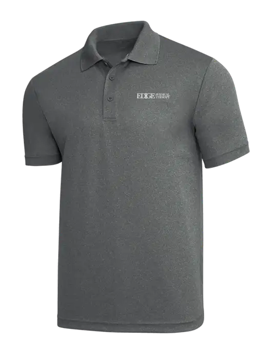 Medium Grey Heather PosiCharge RacerMesh Polo w/Edge Physical Therapy Logo