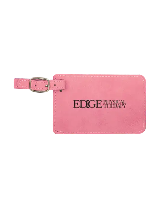 Pink Leatherette Luggage Tag w/Edge Physical Therapy Logo