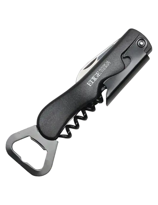 Sleek Black Bottle Opener w/Edge Physical Therapy Logo
