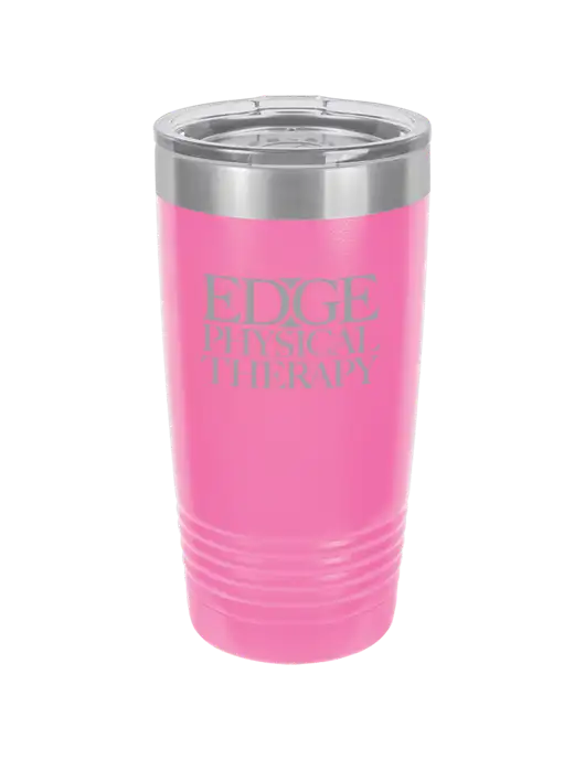 Polar Camel 20 oz Powder Coated Pink Vacuum Insulated Tumbler w/Edge Physical Therapy Logo
