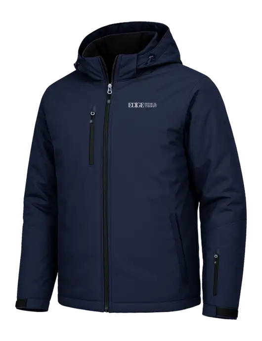 Cold Weather Vortex Light Navy/ Dark Navy Waterproof 3-in-1 Jacket with Detachable Hood w/Edge Physical Therapy Logo, Edge Physical Therapy Logo