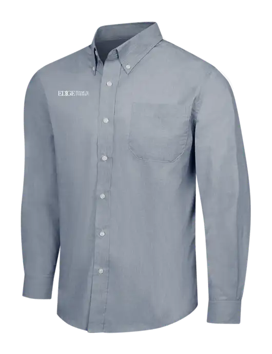 Navy Frost Crosshatch Easy Care Shirt w/Edge Physical Therapy Logo