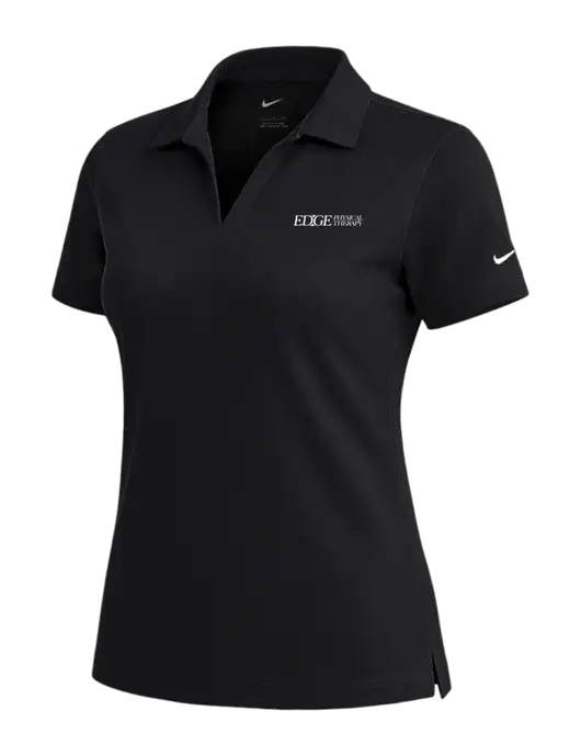 NIKE Black Womens Dri-Fit Micro Pique Polo w/Edge Physical Therapy Logo