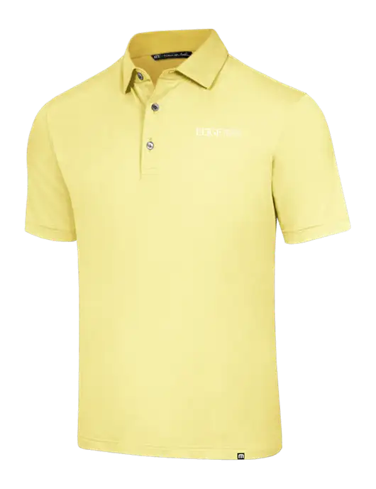 TravisMathew Light Yellow Glenview Solid Polo w/Edge Physical Therapy Logo