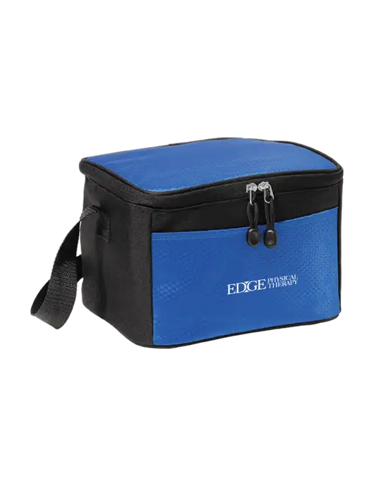6 Can Twilight Blue/Black Cube Cooler w/Edge Physical Therapy Logo