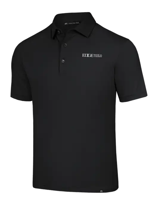 TravisMathew Black Glenview Solid Polo w/Edge Physical Therapy Logo