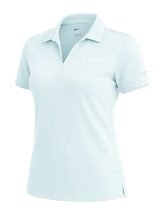 NIKE Very Light Blue Womens Dri-Fit Micro Pique Polo w/Edge Physical Therapy Logo