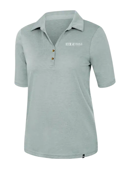 TravisMathew Womens Dark Green Heather Sunsetters Polo w/Edge Physical Therapy Logo