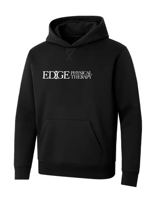 Allmade Deep Black Organic French Terry Pullover Hoodie w/Edge Physical Therapy Logo