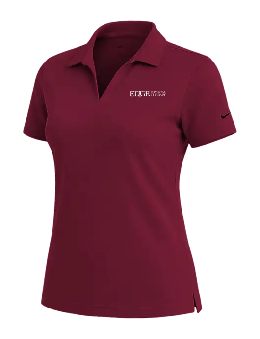 NIKE Cardinal Womens Dri-Fit Micro Pique Polo w/Edge Physical Therapy Logo