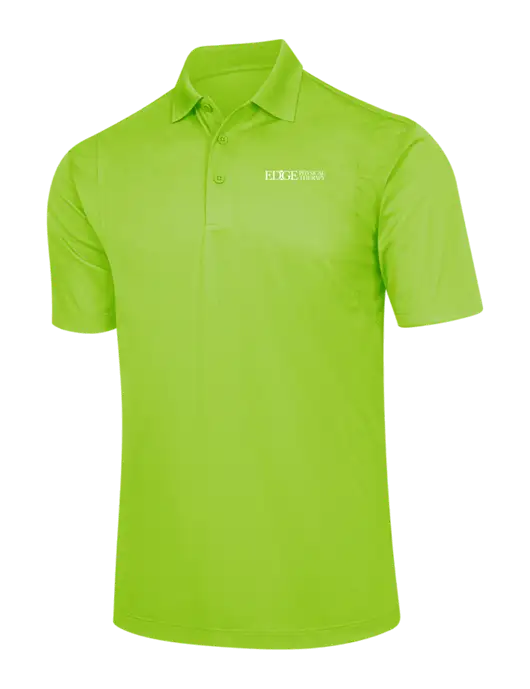 Lime Green Micropique Sport-Wick Polo w/Edge Physical Therapy Logo