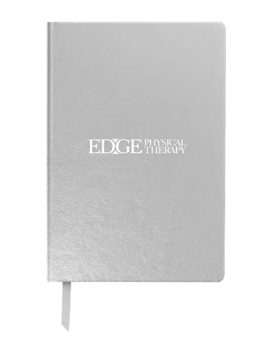 Achieve Silver Hardcover Journal, 5.5 x 8.37 w/Edge Physical Therapy Logo