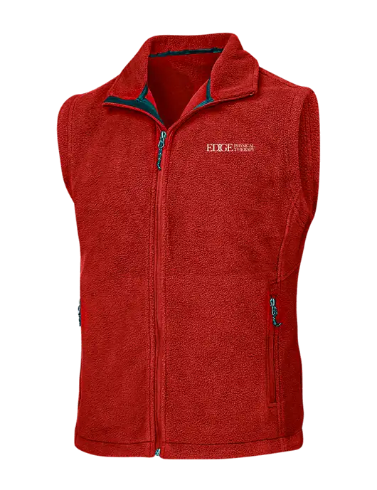 Red Fleece Vest w/Edge Physical Therapy Logo