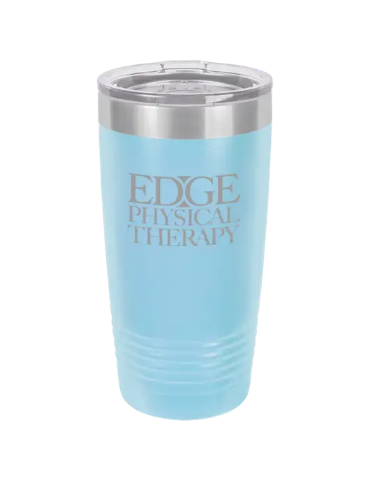 Polar Camel 20 oz Powder Coated Light Blue Vacuum Insulated Tumbler w/Edge Physical Therapy Logo