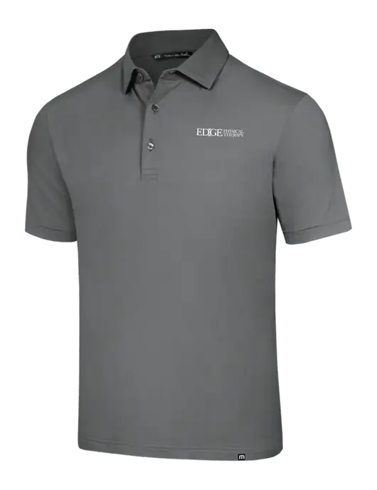 TravisMathew Grey Glenview Solid Polo w/Edge Physical Therapy Logo