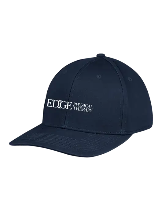 Premium Modern Structured Twill Navy Snapback Cap w/Edge Physical Therapy Logo