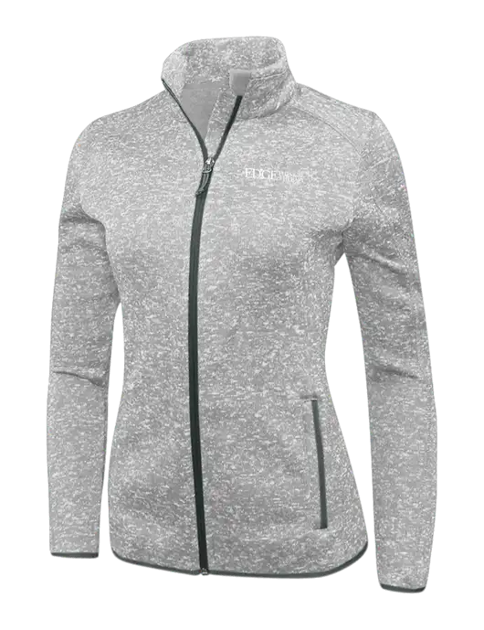 Grey Heather Womens Sweater Fleece Jacket w/Edge Physical Therapy Logo
