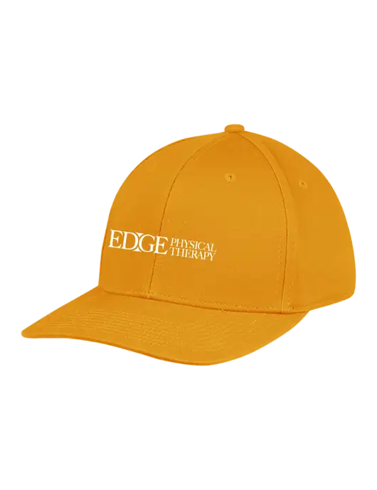 Premium Modern Structured Twill Yellow Gold Snapback Cap
 w/Edge Physical Therapy Logo