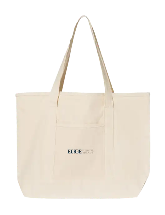Natural Large Canvas Deluxe Tote w/Edge Physical Therapy Logo