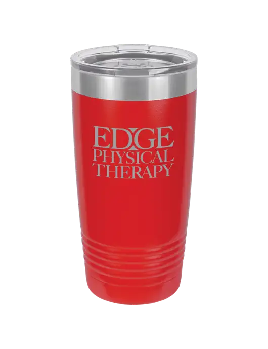 Polar Camel 20 oz Powder Coated Red Vacuum Insulated Tumbler w/Edge Physical Therapy Logo