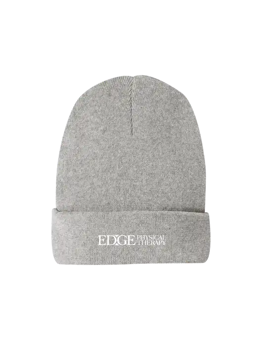 Recycled Light Heather Grey Beanie w/Edge Physical Therapy Logo