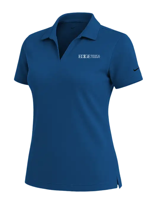 NIKE Dark Royal Womens Dri-Fit Micro Pique Polo w/Edge Physical Therapy Logo