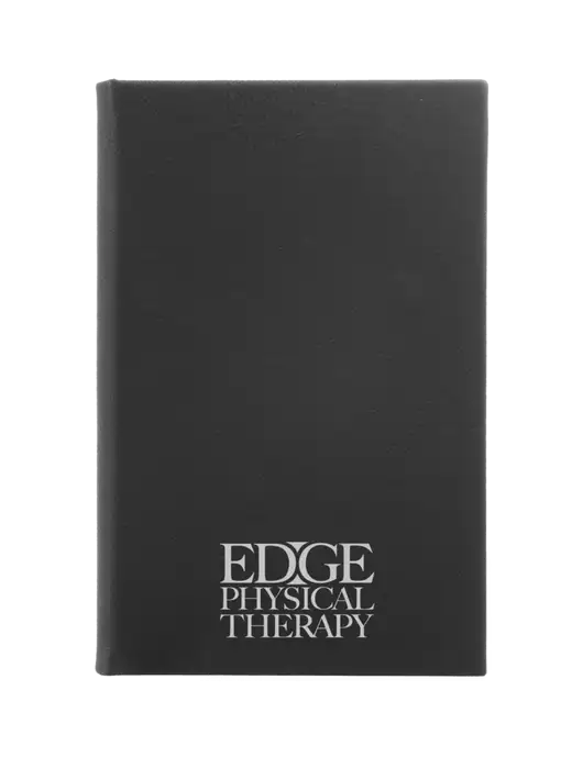 Black Leatherette 5.25 x 8.25 Journal w/Edge Physical Therapy Logo