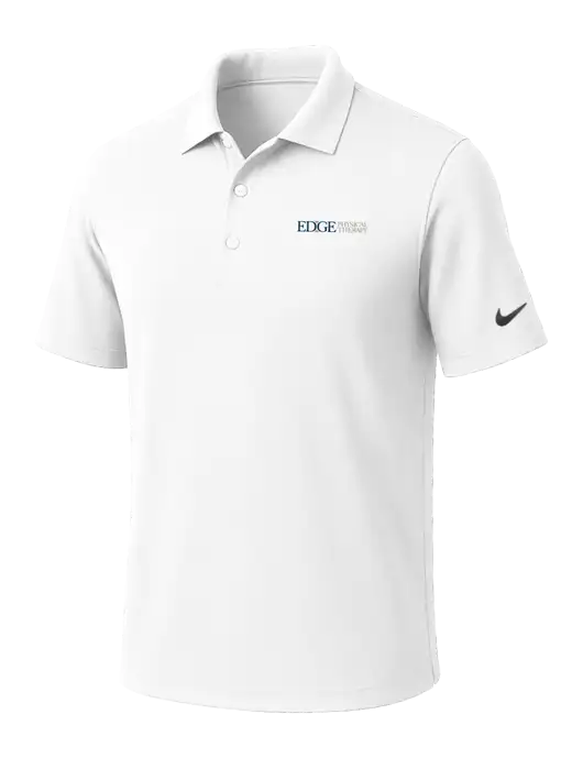NIKE White Dri-Fit Micro Pique Polo w/Edge Physical Therapy Logo