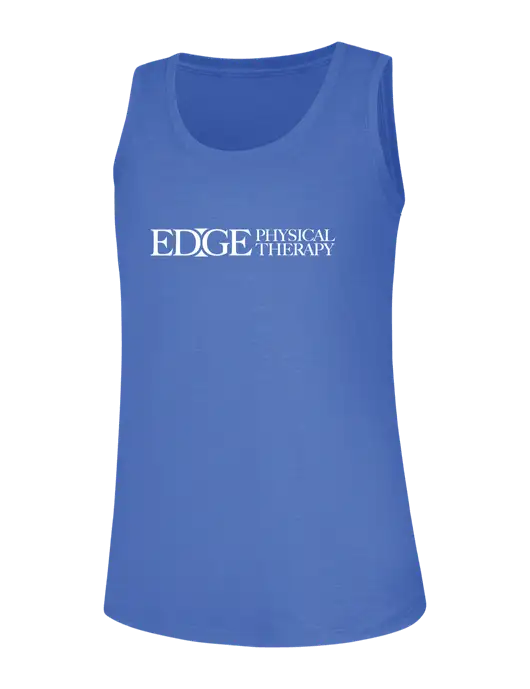 Womens Royal Frost Perfect Tri Racerback Tank w/Edge Physical Therapy Logo