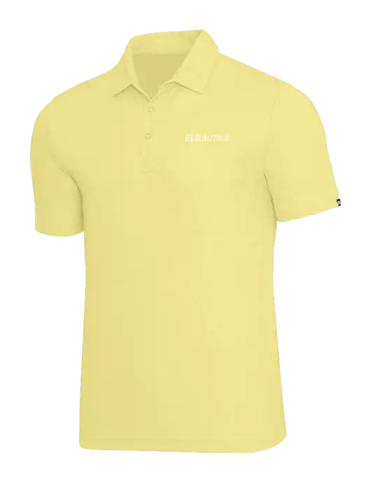 TravisMathew Light Yellow Heather Oceanside Polo w/Edge Physical Therapy Logo