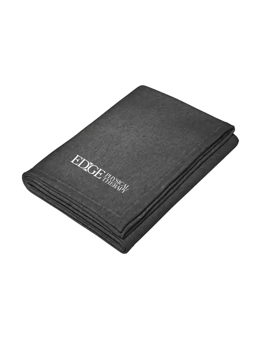 Core Dark Grey Heather Fleece Sweatshirt Blanket w/Edge Physical Therapy Logo