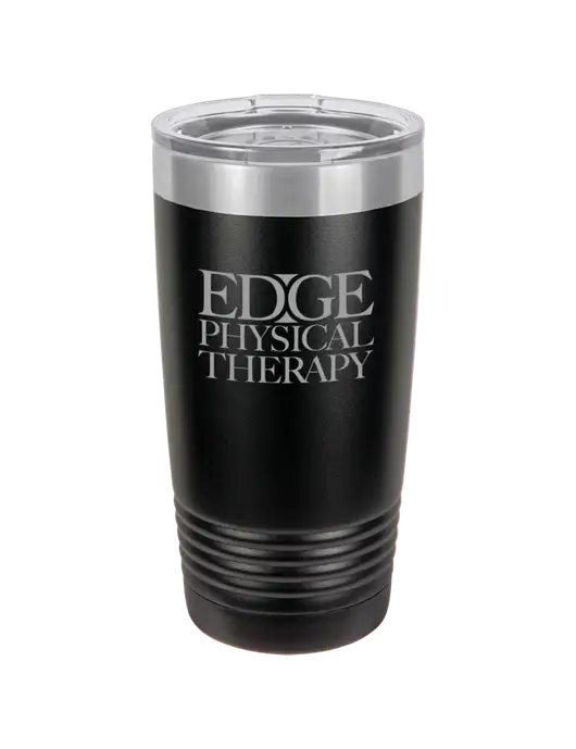 Polar Camel 20 oz Powder Coated Black Vacuum Insulated Tumbler w/Edge Physical Therapy Logo