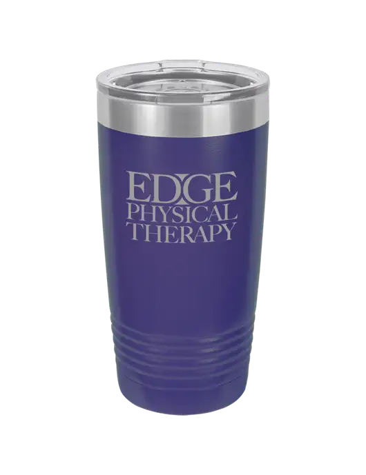 Polar Camel 20 oz Powder Coated Purple Vacuum Insulated Tumbler w/Edge Physical Therapy Logo