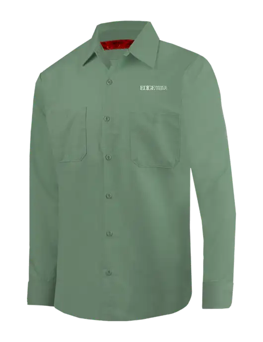 Red Kap Light Green Long Sleeve Work Shirt w/Edge Physical Therapy Logo