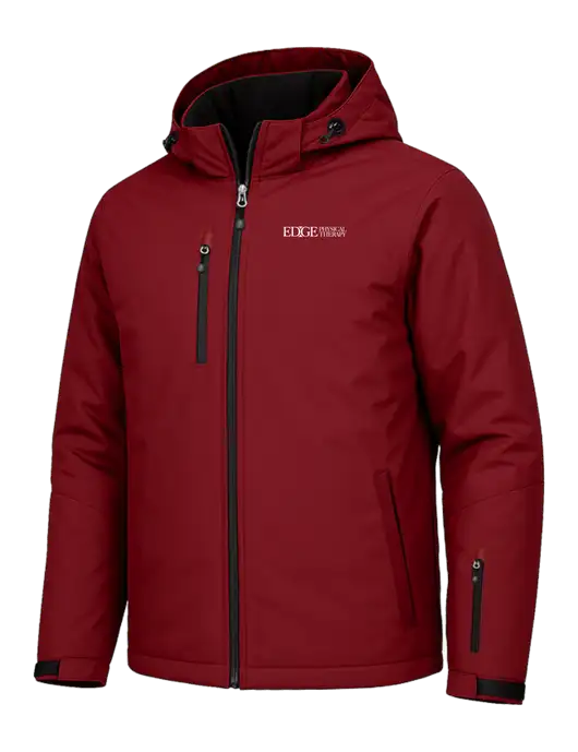 Cold Weather Vortex Red/ Black Waterproof 3-in-1 Jacket with Detachable Hood w/Edge Physical Therapy Logo, Edge Physical Therapy Logo