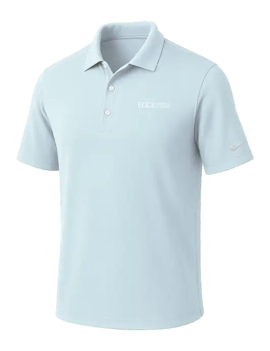 NIKE Very Light Blue Dri-Fit Micro Pique Polo w/Edge Physical Therapy Logo