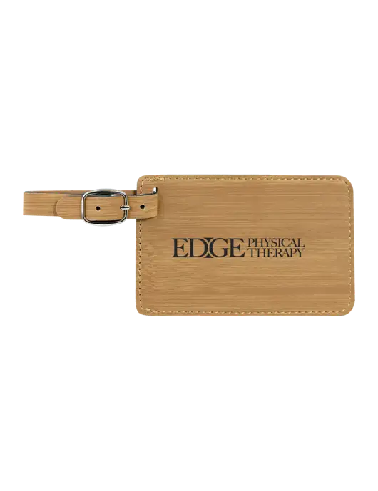 Bamboo Leatherette Luggage Tag w/Edge Physical Therapy Logo