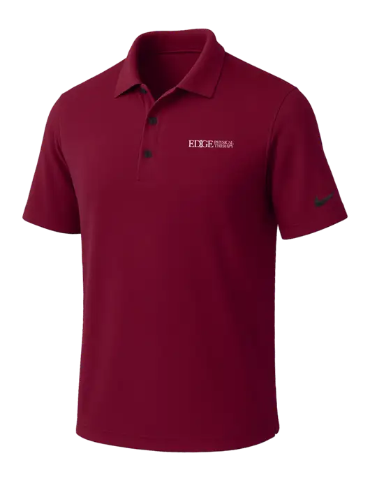 NIKE Cardinal Dri-Fit Micro Pique Polo w/Edge Physical Therapy Logo